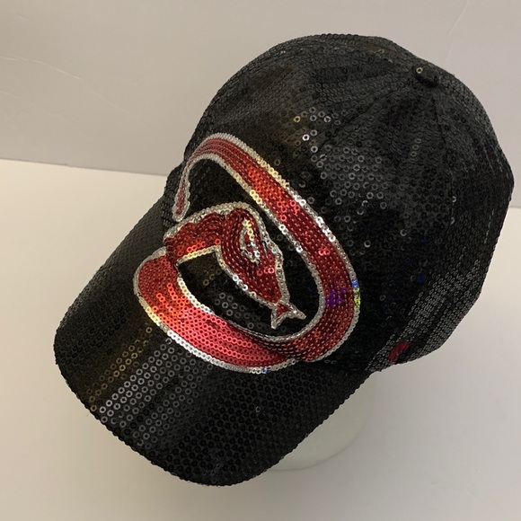 47 Accessories - Arizona Diamondbacks 47 Black Cap with Red and Silver Sequins MLB